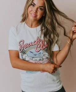 Vendor-unknown Tops Malibu Beach Club Tee Ivory