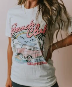 Vendor-unknown Tops Malibu Beach Club Tee Ivory