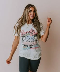 Vendor-unknown Tops Malibu Beach Club Tee Ivory