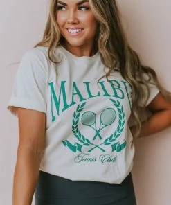 Vendor-unknown Tops Malibu Tennis Club Tee Ivory