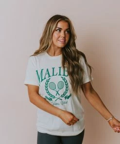 Vendor-unknown Tops Malibu Tennis Club Tee Ivory