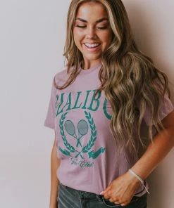 Vendor-unknown Tops Malibu Tennis Club Tee Orchid