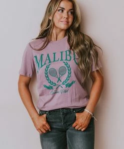 Vendor-unknown Tops Malibu Tennis Club Tee Orchid