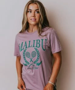 Vendor-unknown Tops Malibu Tennis Club Tee Orchid